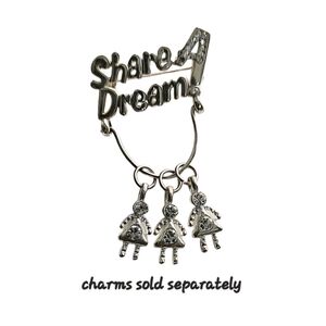 "Share A Dream" Silver Pin Charm Holder. Discounted Shipping